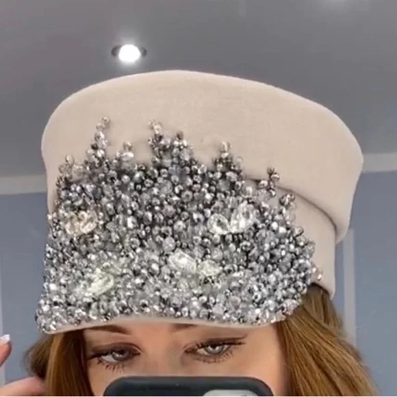 Accessories | Very Unique Wool Hat With Crystals Size 56 